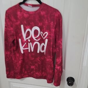 PatPat Red Tie-Dye 'Be Kind' Kids Sweatshirt